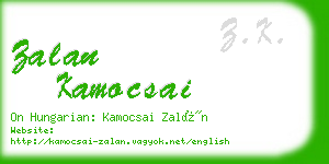 zalan kamocsai business card